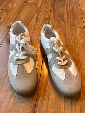New Unbranded German Army Trainer GAT Sneakers White Grey Size 39 US 8.5